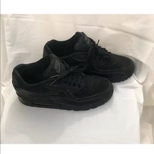 Nike Air Max 90 Black Nylon Suede Running Shoes